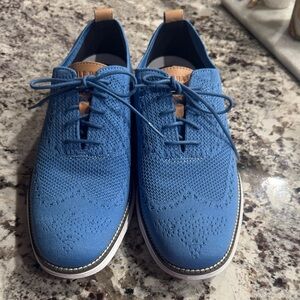Men's Cole Haan OriginalGrand Blue Knit Wingtip Lace-Up Shoes